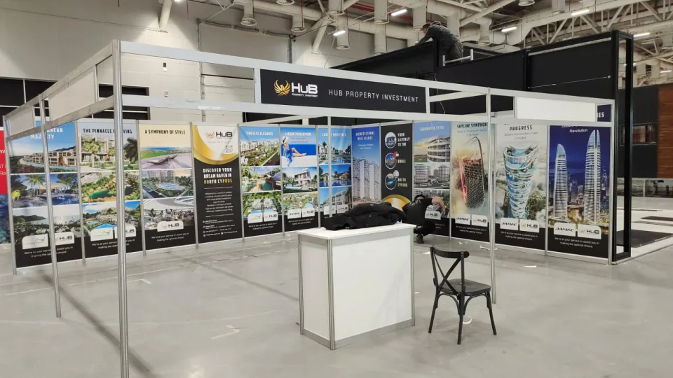 Moduler fuar stand görselleri gerçek saha uygulaması